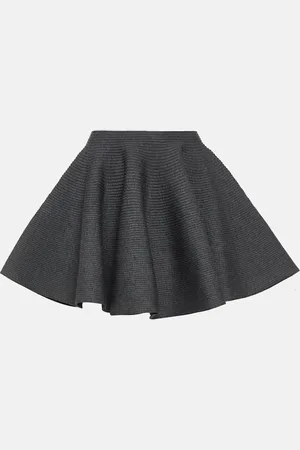 Alaïa AlaÃ¯a Ribbed-knit wool-blend miniskirt