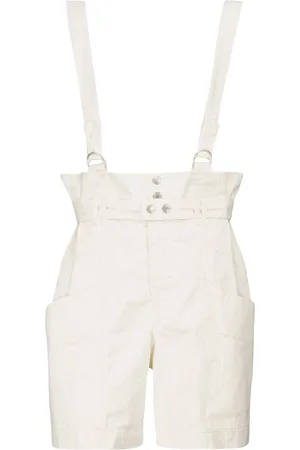 Isabel Marant Effie linen and cotton suspender shorts