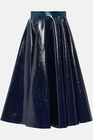 Alaïa AlaÃ¯a Coated wool-blend midi skirt