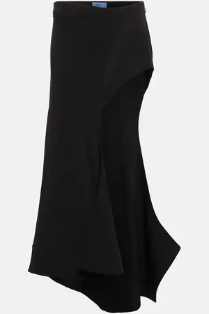 MUGLER Asymmetric jersey midi skirt