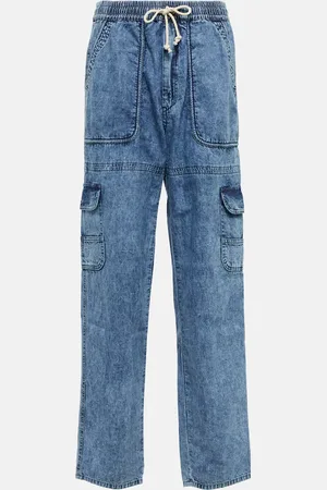 Marant Etoile Viamao straight cotton chambray pants