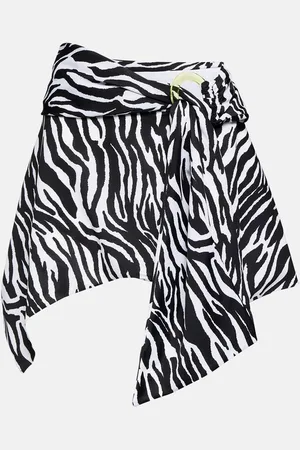 The Attico Printed asymmetric lycra miniskirt