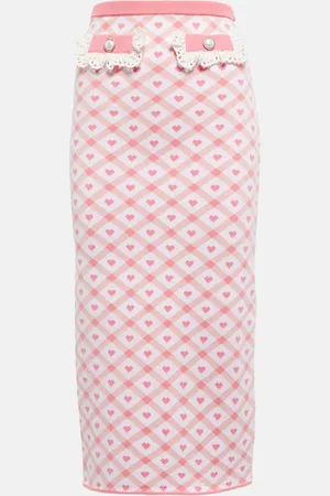 Alessandra Rich Checked jacquard midi skirt