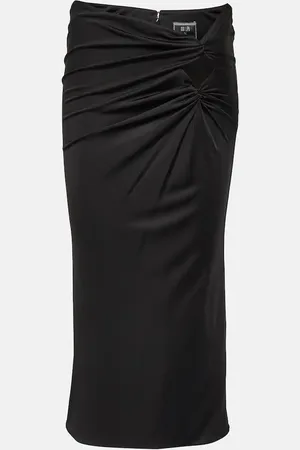 VERSACE X Dua Lipa gathered jersey midi skirt