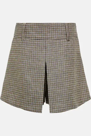 Brunello Cucinelli Checked linen skort