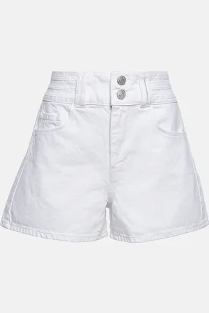 Frame Triple-stitch high-rise denim shorts