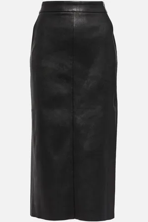 Stouls Taylor leather midi skirt