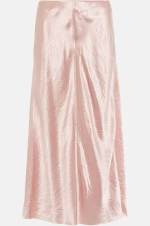 Vince Slip satin midi skirt