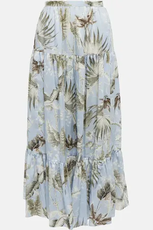 Erdem Olympia printed cotton midi skirt