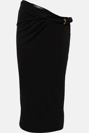 VERSACE Rolled high-rise midi skirt
