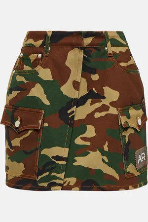 Alessandra Rich High-rise camouflage gabardine miniskirt