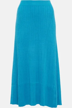 CO Ribbed-knit silk blend skirt