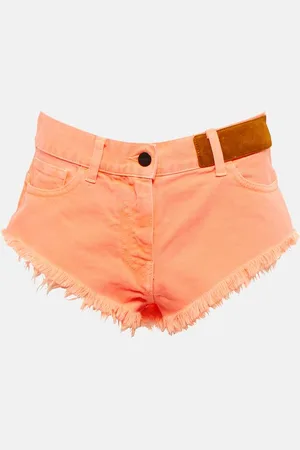 Palm Angels Frayed mid-rise denim shorts