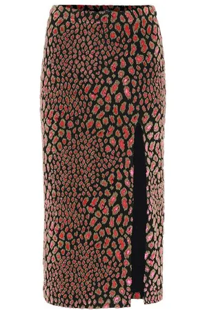 Caroline Constas Leo velvet midi skirt