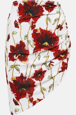 Norma Kamali Floral asymmetric miniskirt