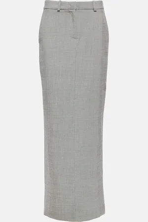 Alessandra Rich Checked wool maxi skirt