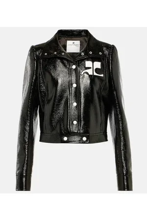 Courrèges CourrÃ¨ges Reedition cropped vinyl jacket