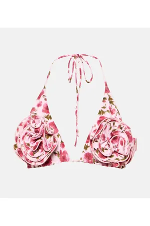 MAGDA BUTRYM Floral-appliquÃ© triangle bikini top