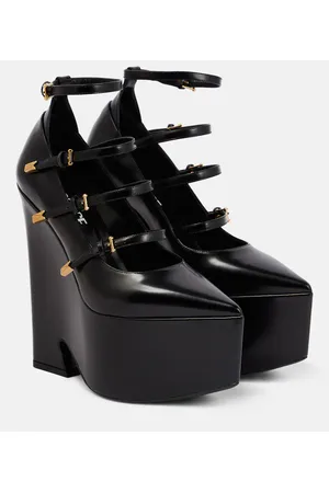 VERSACE Tempest leather platform pumps