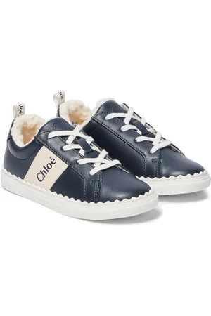 Chloé ChloÃ© Kids Lauren faux fur-lined leather sneakers