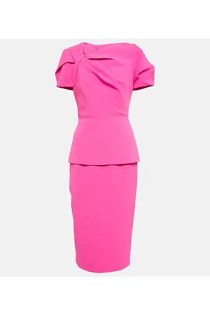 Safiyaa Peplum crÃªpe midi dress