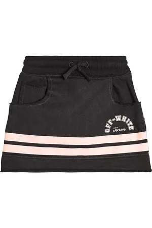 OFF-WHITE Logo striped cotton jersey skirt