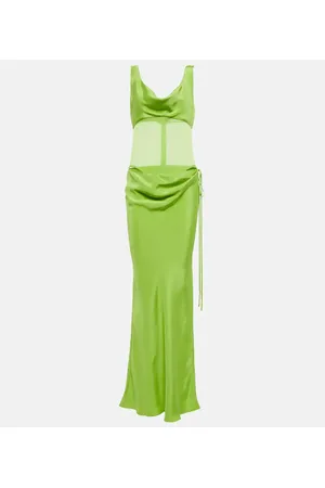 CHRISTOPHER ESBER Sheer-detail silk satin gown