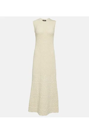 Loro Piana Engadin cashmere crochet maxi dress