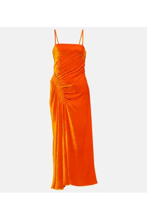 Proenza Schouler Ruched velvet midi dress