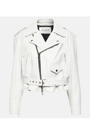 Alaïa AlaÃ¯a Cropped leather biker jacket