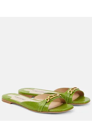 Tom Ford Whitney snake-effect leather slides
