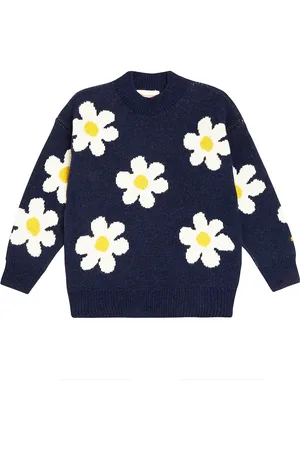 Bobo Choses Floral intarsia wool-blend sweater