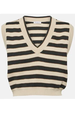 Brunello Cucinelli Striped cotton sweater vest