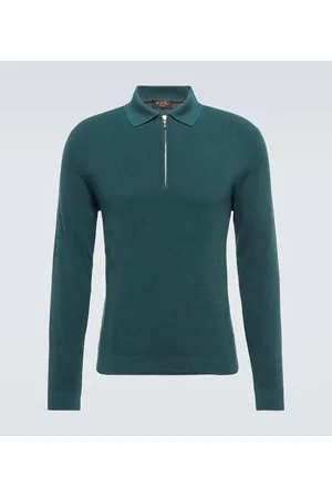Loro Piana Zip Ridge wool and silk polo sweater