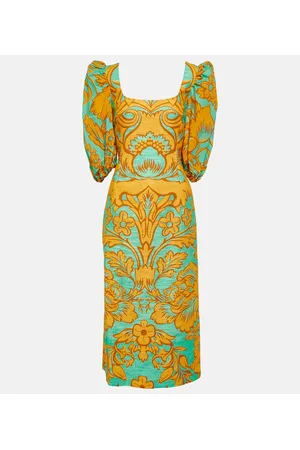 La DoubleJ Sizzler printed cotton-blend midi dress