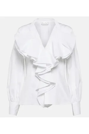 Oscar de la Renta Ruffled cotton shirt
