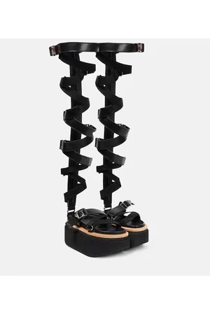SACAI Lace-up leather sandals