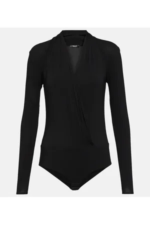 VERSACE Draped georgette bodysuit