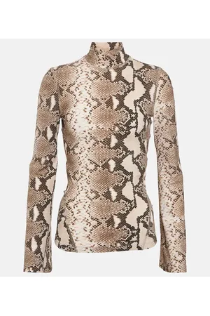 Stella McCartney Snake-print turtleneck top
