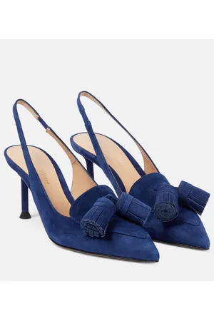 Gianvito Rossi Embellished suede slingback pumps