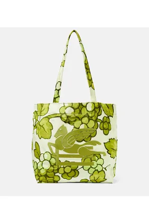 Etro Pegaso leather-trimmed tote bag
