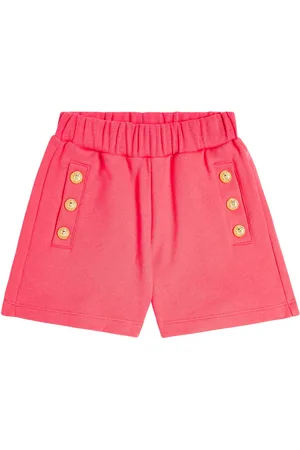 Balmain Button-embellished jersey shorts