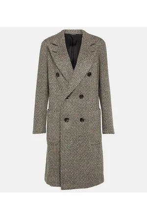 Loro Piana Herwin herringbone linen and cashmere coat