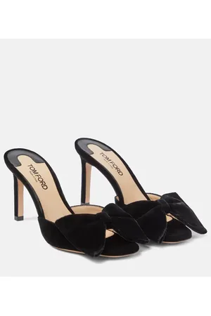 Tom Ford Brigitte 85 bow-detail velvet mule