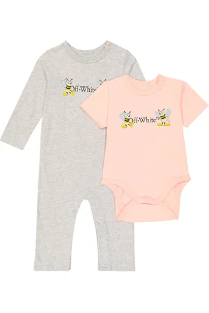 OFF-WHITE Baby jersey playsuit and bodysuit set