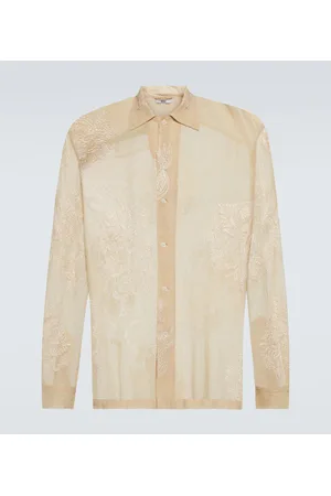 BODE Moth Veil embroidered cotton mesh shirt