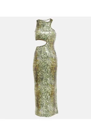 Stella McCartney Sequined cutout midi dress