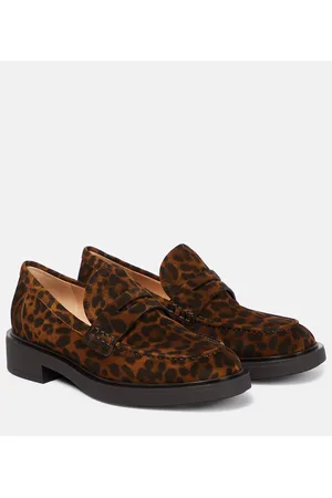 Gianvito Rossi Harris leopard-print suede loafers