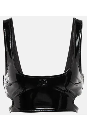 Courrèges CourrÃ¨ges Faux leather cutout crop top