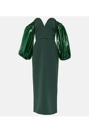 Safiyaa Aurelius balloon-sleeve midi dress